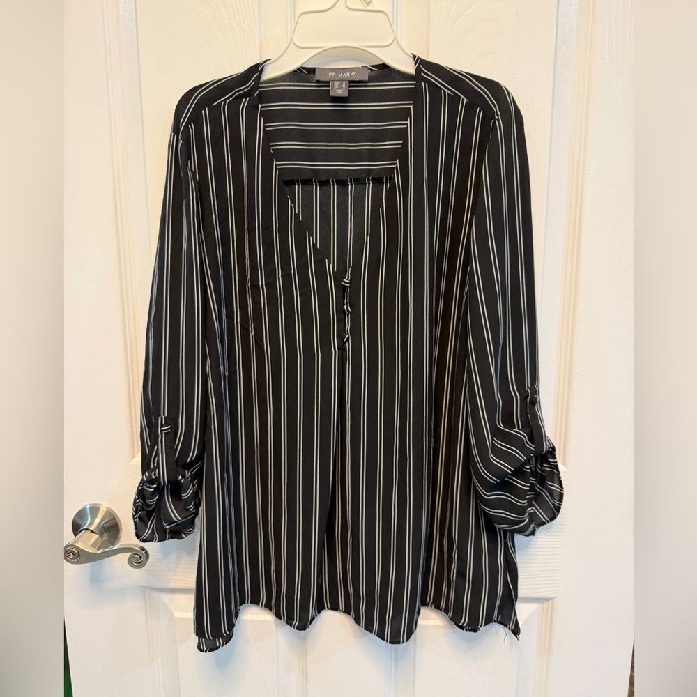 Primark Black and White Striped Blouse